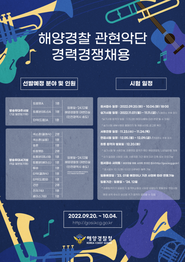 해양경찰청 관현악단 채용.png